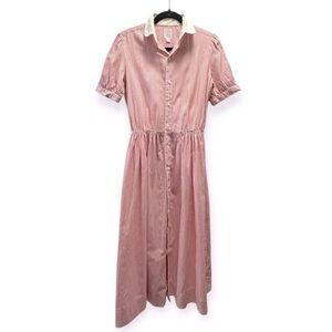 Vintage J.G. Hook 100% Cotton Red & White Striped Button Down Swing Dress- Sz 10